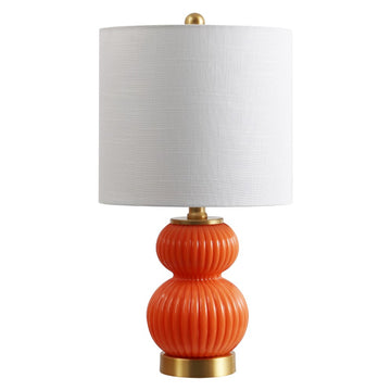 Daphne 20" Ribbed Metal/Glass LED Table Lamp